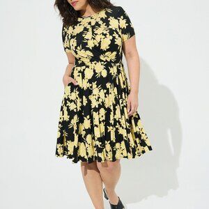 Drape Front Yellow Floral Torrid Dress